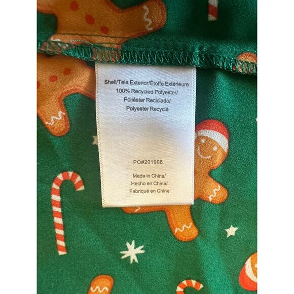 ModCloth Plus Size 16W Gingerbread Candy Cane Print Peter Pan Collar Green Dress - Picture 10 of 11